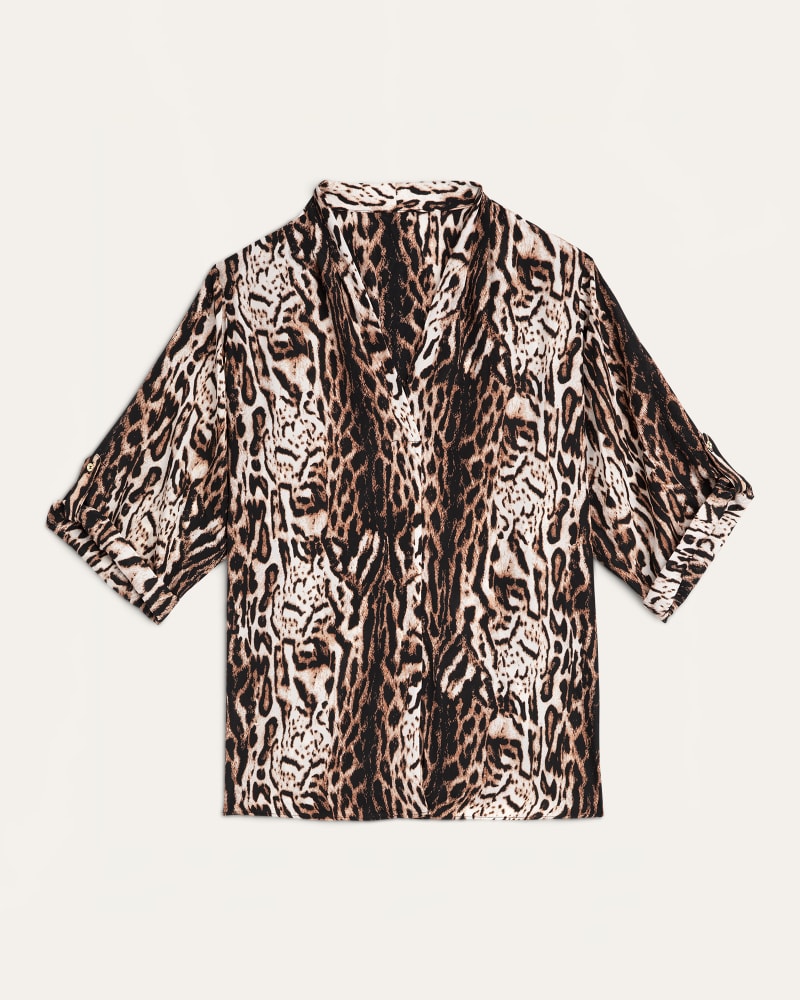 Front of plus size Kathryn Animal-Print Button-Front Blouse by Premise | Dia&Co | dia_product_style_image_id:166661
